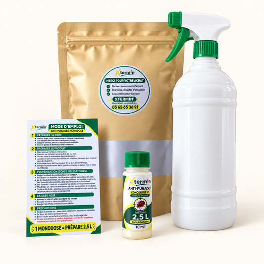 Pack Anti-Punaises de Lit XTERM'IN — Concentré 2,5 L + Pulvérisateur Offert