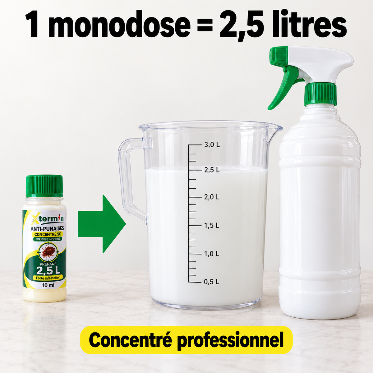 Pack Anti-Punaises de Lit XTERM'IN — Concentré 2,5 L + Pulvérisateur Offert